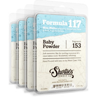 Shortie's Candle Company Baby Powder Wax Melts Bulk Pack - Formula 117-4 Highly Scented 3 Oz. Bars (12 Oz. Total) - Made With Natural Oils - Fresh & Clean Air Freshener Cubes Collection