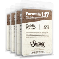 Shortie's Candle Company Cuddly Cotton Wax Melts Bulk Pack - Formula 117-4 Highly Scented 3 Oz. Bars (12 Oz. Total) - Made With Natural Oils - Fresh & Clean Air Freshener Cubes Collection