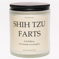 Shih Tzu Gifts For Women, Dog Farts Candle, Dog Mom Gifts For Women - Lavender & Eucalyptus, Crafted By Natural Soy Wax & Natural Essential Oils, 7Oz