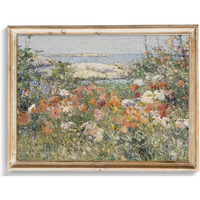Uniro Vintage Wall Art, Farmhouse Wall Art Spring Seaside Wildflowers Wall Decor, French Country Decor Canvas Prints Floral Landscape Oil Painting Vintage Art Pictures For Bedroom Bathroom Kitchen Decor( 8"" X 10""-Unframed)