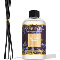 Cocorr  Na Reed Diffuser Oil Refill Lavender Thyme 17Oz (500Ml) With 8 Sticks - Premium Long-Lasting Essential Oil, Home Fragrance For Bedroom, Bathroom Home Decor