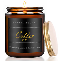 Putart Coffee Highly Scented Candle For Home, 9Oz Natural Soy Aromatherapy Non Toxic Candles With Essential Oil, Home Fragrance Stress Relief & Meditation Jar Candles Gifts For Women & Men