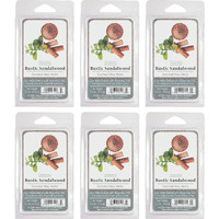Hosley Set Of 6 Rustic Sandalwood Scented Wax Cubes/Melts - 2.5 Oz Each. Hand Poured Wax Infused With Essential Oils. Bulk Buy. Ideal For Weddings, Spa, Reiki, Meditation Settings