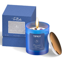 Trinida Aromatherapy Candle - Soy Candles With Crystal For Men, Natural Soy Wax Candles With Lavender & Sandalwood & Cedarwood Essential Oil, Long-Lasting, Relaxation Gift Candles For Home
