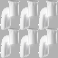 Zoblise 6Pcs Wall Fragrance Plug In With Night Light, Compatible With Bath And Body Works Wallflowers, Rotatable Plug In Diffuser, Stylish Essential Oil Diffuser For A Cozy Home Office (White)