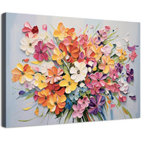 Burnt Orange Flower Pictures Wall Decor Aesthetic Daisy Wall Art For Girls Women Bedroom Decor Blooming Wildflower Oil Painting Canvas Prints Botanical Floral Artwork Bathroom Home Decoration 24X36""