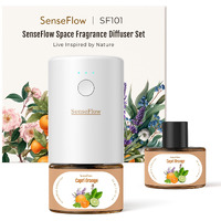 Senseflow Sf101 Waterless Ultrasonic Essential Oil Diffuser-100% Plant-Based,120-Day Natural Air Freshener & Aromatherapy Diffuser For Home,Hotel,Studio-Covers Up To 100?-Capri Orange