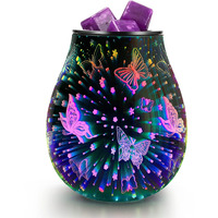 Inrorans Electric Wax Melt Oil Burner Warmer Scent 3D Butterfly 7 Led Colour Changing Night Light Lamp For Kitchen Bathroom Living Room Office Decor