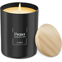 Premium Sandalwood & Musk Scented Candles (Prana), Natural Soy Candles Gifts For Women & Men, Hand Poured, Long Lasting Aromatherapy Essential Oil Candle, 8 Oz With 45 Hour Burn Time