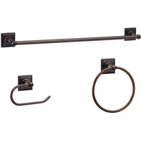 Designers Impressions Aurora Series 3 Piece Oil Rubbed Bronze Bathroom Hardware Set