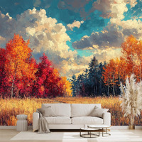 Wxhfm - Oil Painting Landscape Wallpaper Living Room Wall Mural For Bedroom - 137""X96"" (Not Peel And Stick)