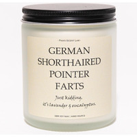 German Shorthaired Pointer Gifts, Gsp Gift, Dog Farts Candle, Dog Mom Gifts For Women - Lavender & Eucalyptus, Crafted By Natural Soy Wax & Natural Essential Oils, 7Oz