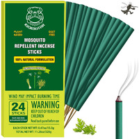 Kickoutor Mosquito Repellent Outdoor Patio 24 Pcs Natural Citronella Incense Sticks Deet Free Lemongrass Oil Gnat Mosquito Control For Indoor Backyard Travel Camping