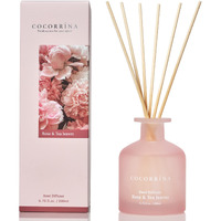 Cocorr  Na Reed Diffuser - Rose & Tea Leaves 6.76Oz Diffuser With Sticks Home Fragrance Essential Oil Reed Diffuser For Home Bedroom Bathroom Shelf Decor Office Decor (Summer Collection)