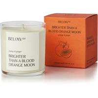 Below 60 Scented Candle - Brighter Than A Blood Orange Moon - Essential Oil-Based - Hand-Made With Paraffin-Free Soy Wax - 100% Cotton Wick - 50 Hr Burn Time - By Hilary Duff - Orange & Ginger (10Oz)