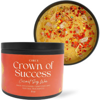 Circe Spell Candle Crown Of Success    Coconut Soy Wax Candle Jar - Premium Hand Poured & Long Burning - Herbs, Crystals & Natural Fragrance Oils - Attract Confidence & Abundance - Self Care, Gift- 8Oz