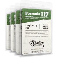 Shortie's Candle Company Bayberry Fir Wax Melts Bulk Pack - Formula 117-4 Highly Scented 3 Oz. Bars (12 Oz. Total) - Made With Natural Oils - Christmas & Holiday Air Freshener Cubes Collection