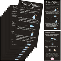 Motiskyy 200 Pcs Hanging Car Diffuser Instruction Cards For Car Oil Diffuser Bottles, 2 X 3.54 Inch (Classic Style,Black)