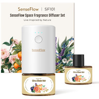 Senseflow Sf101 Waterless Ultrasonic Essential Oil Diffuser-100% Plant-Based,120-Day Natural Air Freshener & Aromatherapy Diffuser For Home,Hotel,Studio-Covers Up To 100?-Citrus Bloom Noir