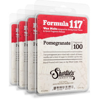 Shortie's Candle Company Pomegranate Wax Melts Bulk Pack - Formula 117-4 Highly Scented 3 Oz. Bars (12 Oz. Total) - Made With Natural Oils - Christmas & Holiday Air Freshener Cubes Collection
