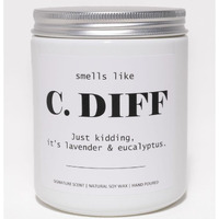 Nurse Gifts For Women, Nurse Practitioner Gifts For Women, Smells Like C.Diff Candle - Lavender & Eucalyptus, Crafted By Natural Soy Wax & Natural Essential Oils, 7Oz