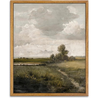 Kbkbart Vintage European Landscape Oil Painting, Rustic Farmhouse Decor Country Print, Vintage Art For Bathroom, Bedroom, Living Room (8""X10"")