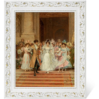 Folkor Vintage Canvas Frame For 18X24 Handmade Oil Paintings, No Backboard & Cover, 3    Wide Diy Ornate Picture Frames For Fine Art Show Gallery Wall Decor, White Open Back Wood Frame