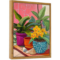 Artzio Vintage Botanical Wall Art - 8X10 Inch Framed Floral Oil Painting, Yellow Flowers & Green Plants, Farmhouse Decor For Living Room, Bedroom, Bathroom - Ready To Hang Waterproof Canvas