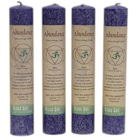Premium Scented Candle Hand Made Chakra Energy Pillar | 4-Pack | Abundance, Ajna | Yoga, Prayer & Meditation Candle | Long Burn 15 Hours | Essential Oils Of Lavender, Fir & Chamomile | Aloha Bay