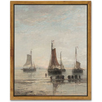 Insimsea Framed Canvas Prints Art Vintage Decor, Room Decor Classical Eclectic Marine Oil Painting Canvas Prints Wall Decorations, Home Office Farmhouse Bathroom Wall Art, 8""X10""