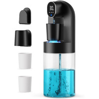 Automatic Mouthwash Dispenser For Bathroom, Bathroom Accessories 21.12 Oz(600 Ml) Touchless Smart Mouth Wash Dispenser With 4 Magnetic Cups &4 Dispensing Levels, Suitable For All Age Groups (Black)