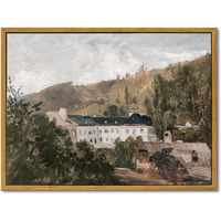 Kbkbart Framed Wall Art Vintage Decor, Vintage European Villa Landscape Oil Painting, French County Wall Decor, Rustic Canvas Artwork Wall Decor, Antique Scenery Wall Art Prints For Bedroom Living Room, Cozy Home Decor, Gallery, Gifts For Friends Or Family (12""X16"")