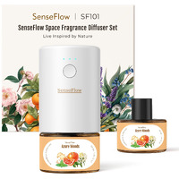 Senseflow Sf101 Waterless Ultrasonic Essential Oil Diffuser-100% Plant-Based,120-Day Natural Air Freshener & Aromatherapy Diffuser For Home,Hotel,Studio-Covers Up To 100?-Azure Woods