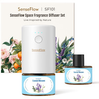 Senseflow Sf101 Waterless Ultrasonic Essential Oil Diffuser-100% Plant-Based,120-Day Natural Air Freshener & Aromatherapy Diffuser For Home,Hotel,Studio-Covers Up To 100?-Coastal Blossom