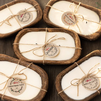Red Barn Candle Company Wood Dough Bowl Candles | 100% Natural Soy Wax & Essential Oil Infused | Odor Eliminating + Pet Safe | Scented Candle Gifts For Men & Women (Apple Cinnamon, 3-Wick)