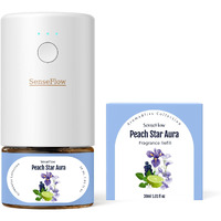 Senseflow Sf101 Waterless Ultrasonic Essential Oil Diffuser-100% Plant-Based,120-Day Natural Air Freshener & Aromatherapy Diffuser For Home,Hotel,Studio-Covers Up To 100?-Peach Star Aura