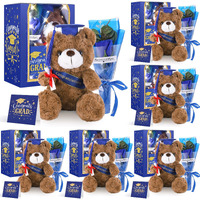 Joottuan 2025 Graduation Gifts Set Plush Stuffed Teddy Bears Artificial Soap Flower Congrats Greeting Card Graduation Box With Window Graduation Gifts For Her Him College Adult
