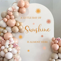 Jarthenaamcs Boho Sun Gender Reveal Party Decal Sign A Little Ray Of Sunshine Is Almost Here Wall Sticker Decal For Baby Shower Balloon Arch Backdrop Wall Decor
