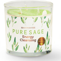 Magnificent 101 Pure Sage Energy Cleansing Aromatherapy Glass Candle For Meditation, Manifestation, And Intention-Setting - 14.5 Oz Natural Soy Wax And Essential Oil - 56-Hour Burn Time Sage Candle