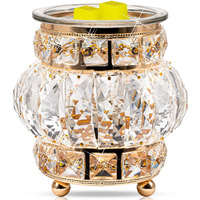 Wax Melt Warmer Wrought Iron Crystal Oil Burner For Home, Living Room, Bedroom, Kitchen, Office (Golden)