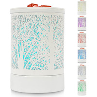 Enaroma Scented Oil Wax Melt Warmer With 7 Colors Changing Led Light White Forest Design Fragrance Wax Candle Warmer For Home D  Cor