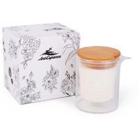 Antexpanse Soy Massage Oil Candle, 6.5 Oz Beautiful Double Layer Glass Low Temp Vanilla, Moisturizing Essential Oils Body Massage For Home & Spa, Intensive Skin Treatment Candles (Vanilla)