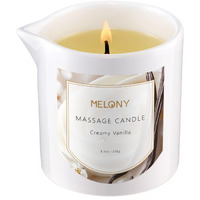 Melony Luxury Massage Candle - Moisturising, Body Oil Candles For Muscle Relaxation, 8.1Oz (Creamy Vanilla)