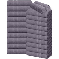 Oakias 100% Cotton Salon Towels 24 Pack Lavender - 16 X 27 Inches (Not Bleach Proof) Ring Spun Cotton Bulk Hand Towels - Highly Absorbent Quick Dry Facial, Hair, Spa, Gym Salon Towels