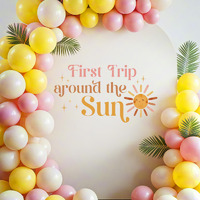 First Trip Around The Sun Decorations - First Trip Around The Sun Decal For Balloons Arch Backdrop, Sun Themed One Year Old Wall Decor, Outer Space 1St Birthday Party Supplies Boy Girl