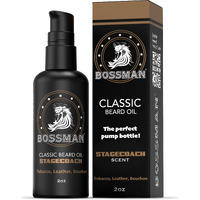 Bossman Organic Mustache & Beard Oil For Men, 2 Oz - Natural Beard Moisturizer With Jojoba, Argan & Avocado Oils (Stagecoach Scent)