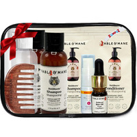 Hair Care Travel Set, 14 Pc Mini Gift Set, Vegan Travel Size Items In Reusable Zipper Bag, Hydrating Shampoo, Conditioner, Hair Oil, Brush, Comb, Cream And Refillable Bottles