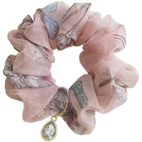 Fresh Elegant Korean Scrunchies - Korean Rhinestone Floral Chiffon Hair Ties - Vintage Oil Painting Style Fabric Head Flower