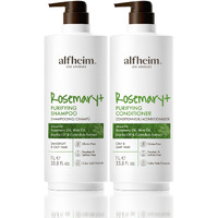 Alfheim Rosemary+ Purifying Shampoo & Conditioner Set | Rosemary & Peppermint Oil For Controling Excess Oil | Calendula & Jojoba For Deep Moistizing And Adding Shine | Sulfate-Free | 33.8 Fl Oz Each