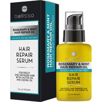 Rosemary Mint Oil Hair Serum - Thickening Products For Women And Men - Strengthening Treatment For Dry, Damaged, Frizzy Split Ends - Control Frizzy, Thinning And Curly Locks - Scalp Moisturizer